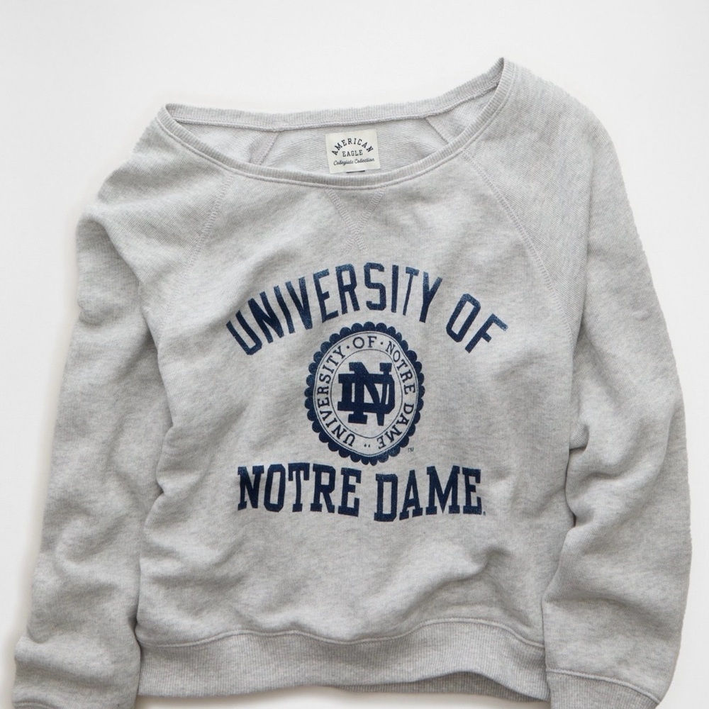 American Eagle Outfitters Gray University of Notre Dame Women's Sweater